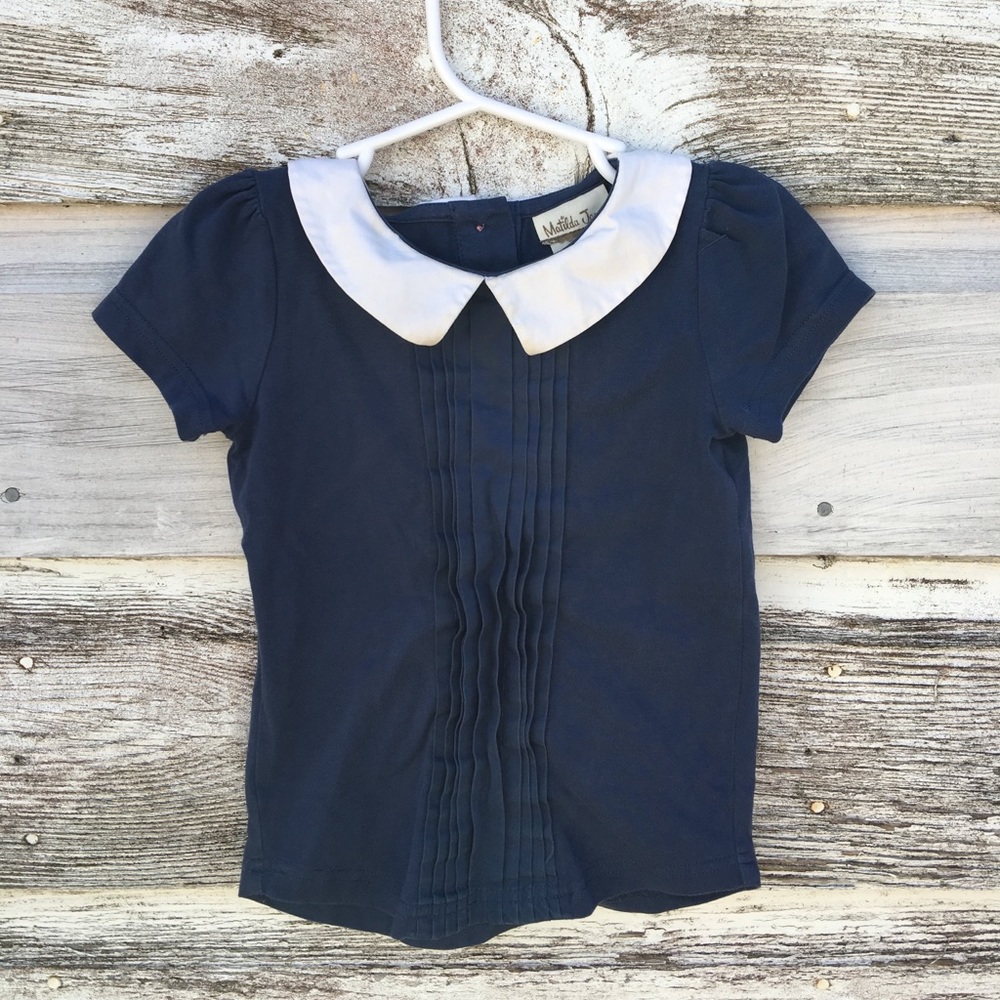 Matilda Jane navy Peter Pan collar top